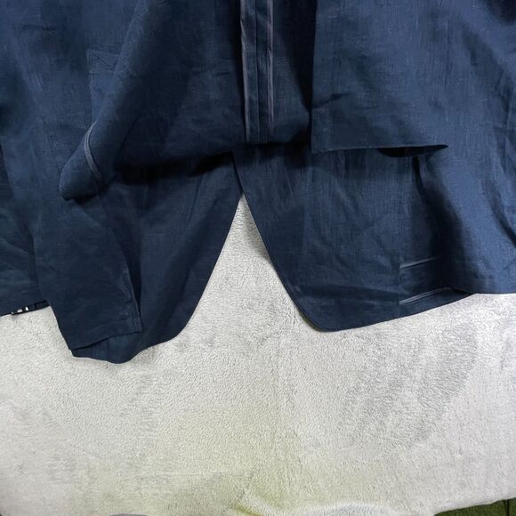 Sene Studio Blazer Jacket Mens 52R Blue Single Breasted Linen Formal - Picture 10 of 15